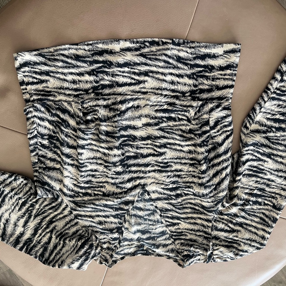 Express Black and Cream animal print Blouse